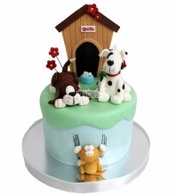 Детский торт с собачками 