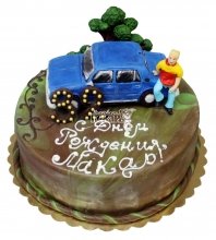 Торт на день рождения с машиной