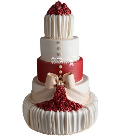 №1016 Свадебный торт с цветами