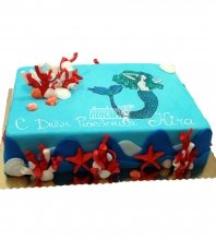 Торт на день рождения с русалкой