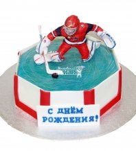 Праздничный торт хоккеист