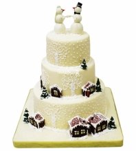 Свадебный торт с снеговиками
