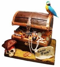 3D торт пиратский сундук