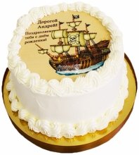 Торт с кораблем