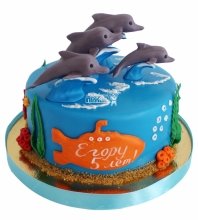 Торт дельфины