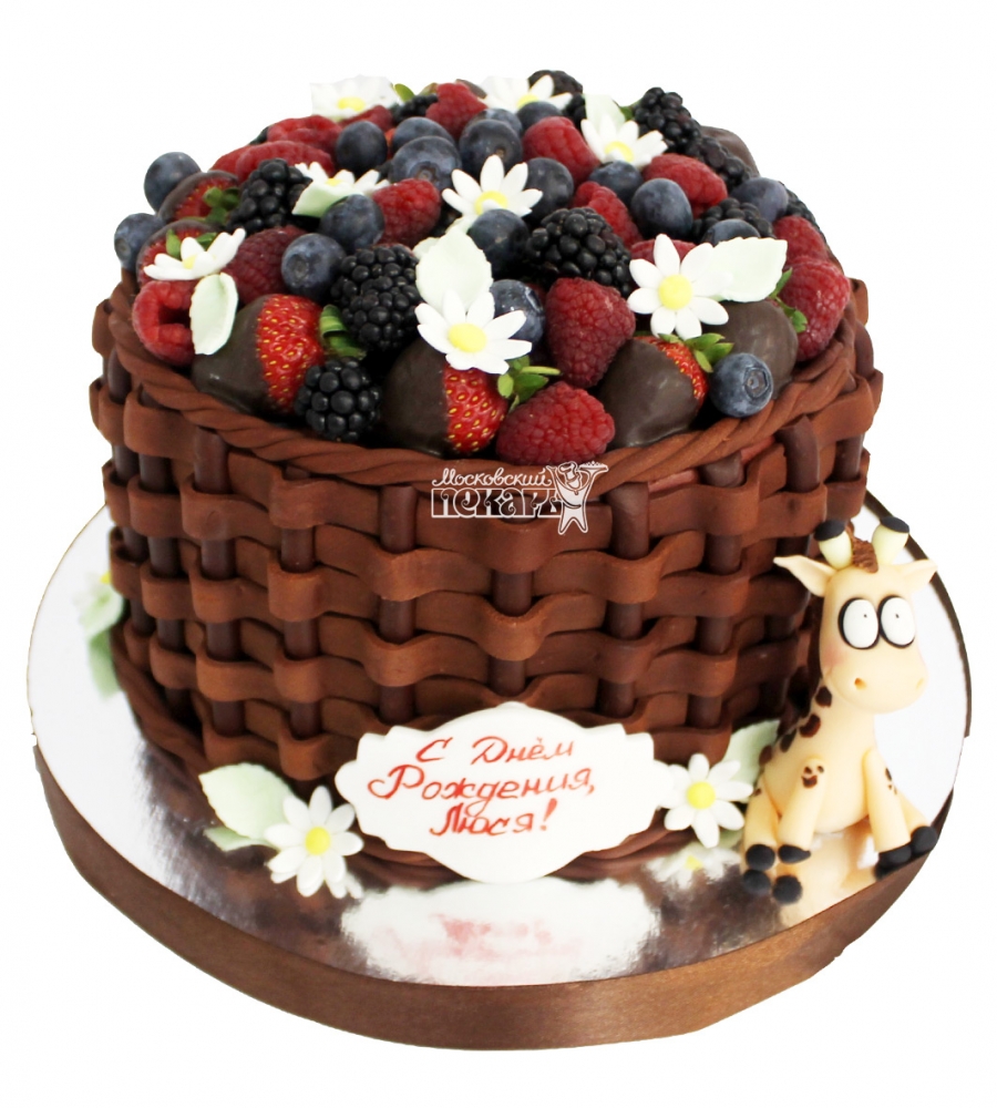 Торт корзина с ягодами №12159 купить по выгодной цене с доставкой по  Москве. Интернет-магазин Московский Пекарь