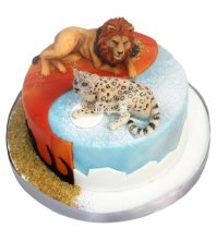 Торт лев и леопард