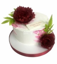 Торт на день рождения с цветком 