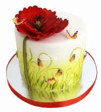Торт женщине с бабочками 