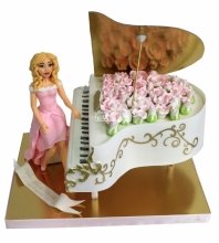 Торт для девушки с пианино 