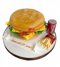 Торт бургер и картошка