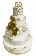 Торт на золоту свадьбу (50 лет)