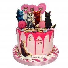 Торт с кошками