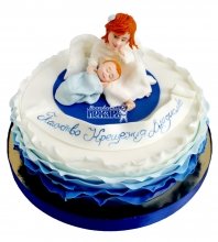 Детский торт на крещение мальчика  