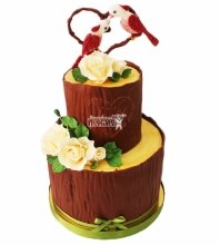 Свадебный торт с попугаями 