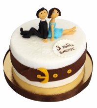Заказать торт на 3 года свадьбы: купить торты на годовщину кожаной свадьбы