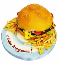 3D торт гамбургер